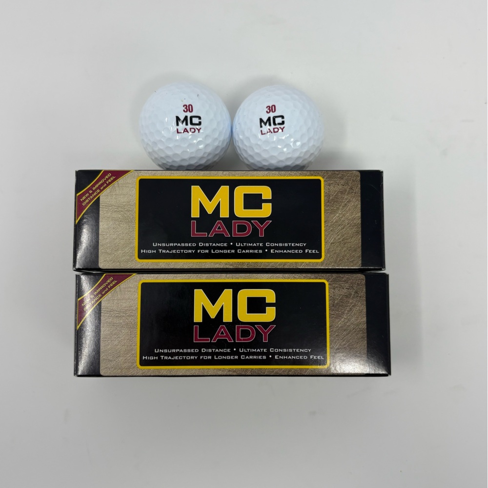 Golf Balls MC Lady Quantity 8 White Number 30 Soft Core Two Piece Ball